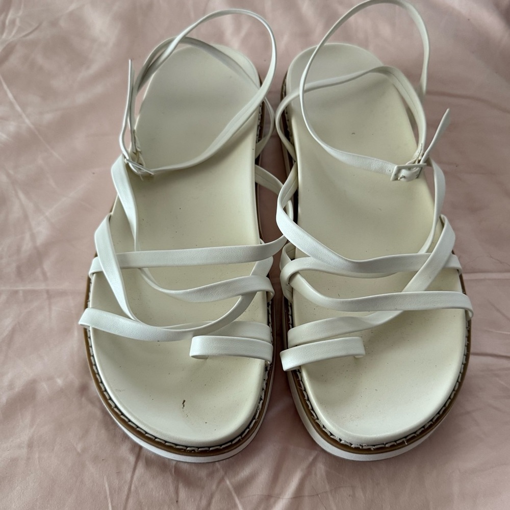 American Eagle Outfitters Cream Strappy Sandals